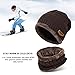 VBIGER Beanie Hat Scarf Set Knit Hat Warm Thick Winter Hat For Men (Coffee)