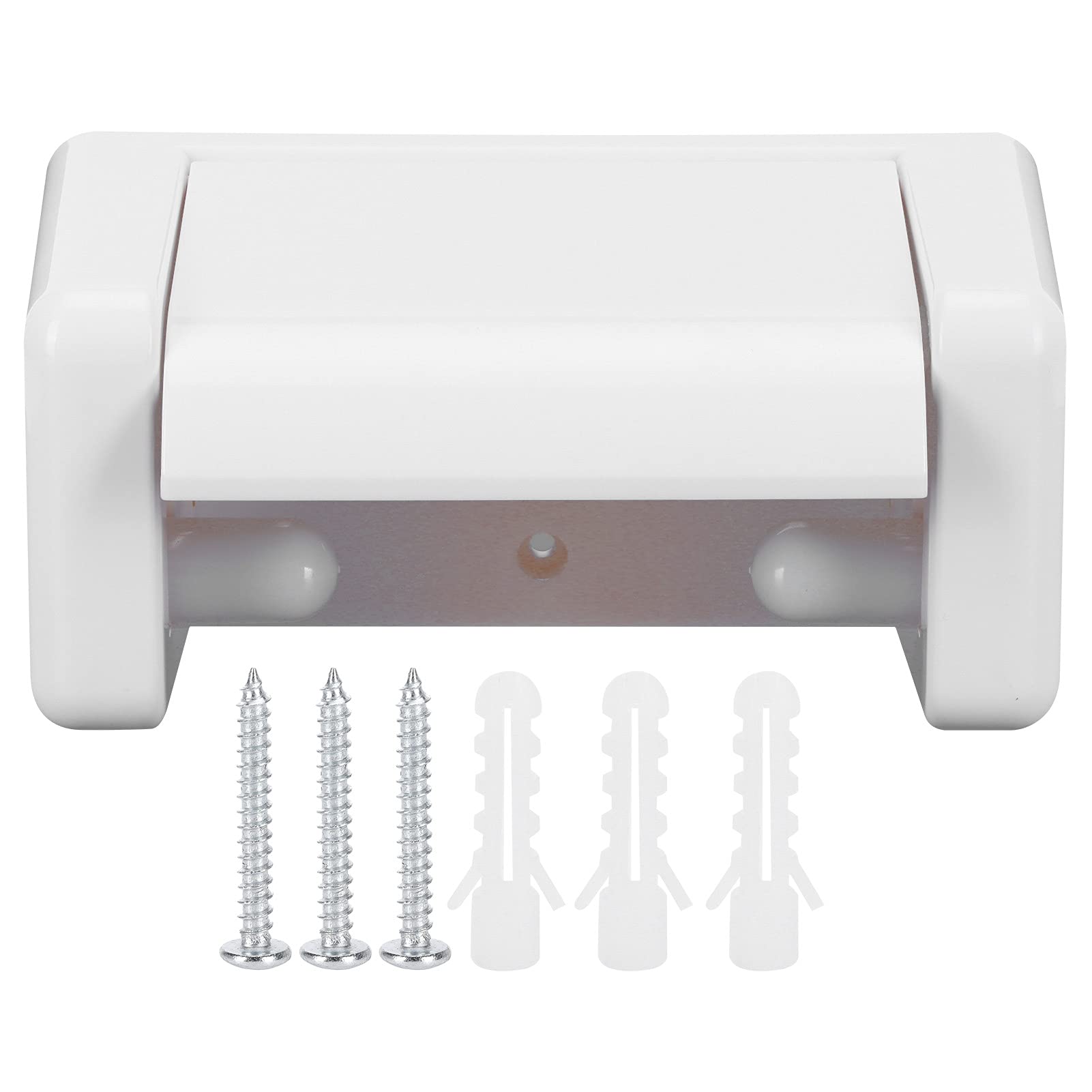 Roll Holder, Humanized Design Paper Rack Wall‑Mounted Installation 6.5x3.9x3.3in Tissue Holder for Bathroom Kitchen, Toilet(White)