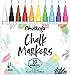 1mm Extra Fine Tip Chalk Markers (10 Pack) Neon Color Chalk pens | Non-Toxic, Wet Wipe | For Blackboards, Chalkboard, Window, Glass, Bistro Menu