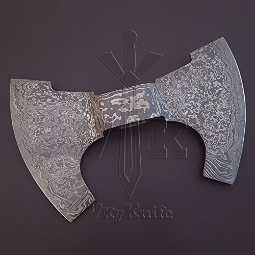 Handmade Damascus Steel AXE Hatchet Head Knife VK2037 - Thumbnail 4