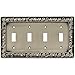 Franklin Brass 64041 Paisley Quad Toggle Switch Wall Plate / Switch Plate / Cover, Brushed Satin Pewter