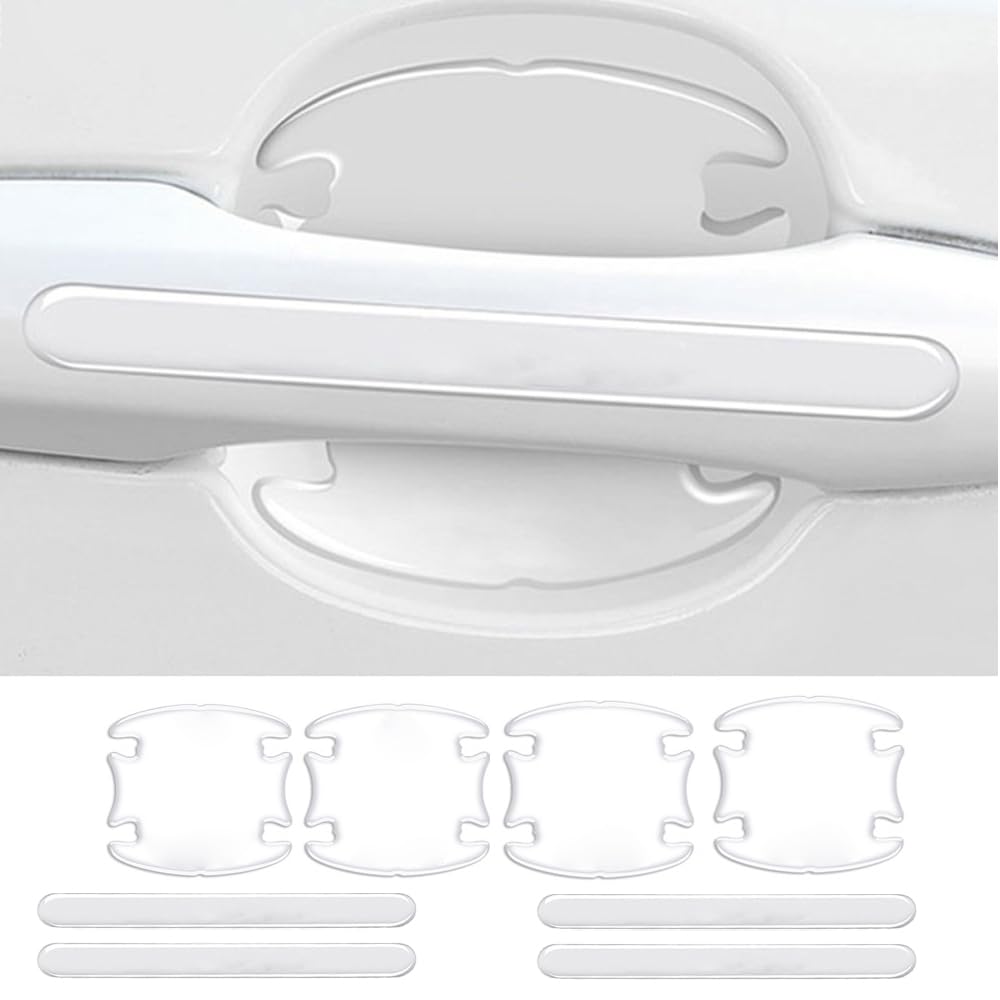 Photo 1 of Booge 8 Pcs Car Door Handle Protector Sticker, Universal Car Door Handle Protectors for Vehicles Anti-Scratches Guard Stickers Auto Door Handle Protective Film for Most Car (Transparent)