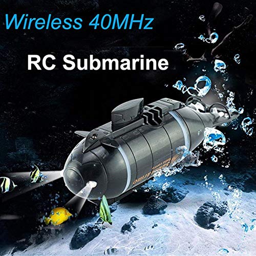 Lesgos Mini Remote Control Submarine Boat Nuclear Submarine RC Race Boat Ship Waterproof High Speed Driving Boat Toys for Kids, Black