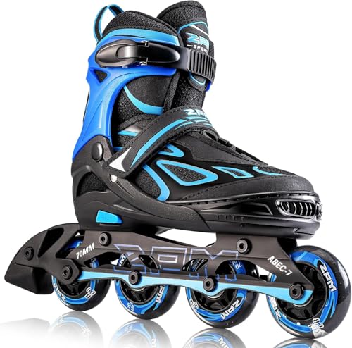 2PM Sports Adjustable Inline Skates for Girls and Boys Women Men, Sizes 30-33, 34-37, 38-41 and 42-44