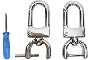 willikiva Replacement D-Rings Swivel Snap Hooks Push Gate Clip Lobster Claw Clasp DIY Leather Craft Purse (Silver,1/2inch)