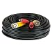 100ft Pre-Made All-in-One BNC Video and Power Cable with Connector for Surveillance CCTV Security Camera Video System, Black