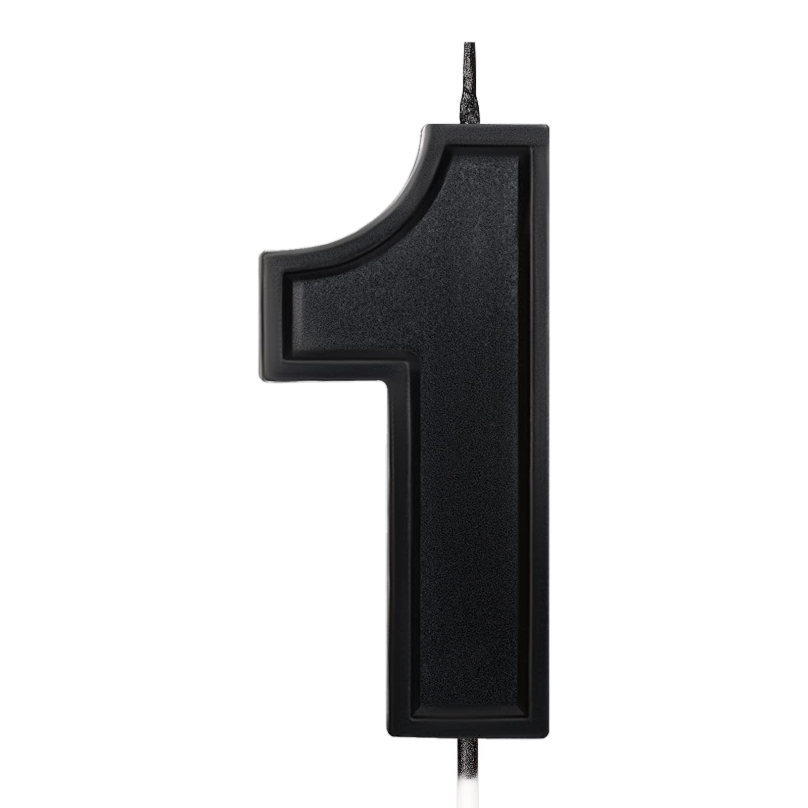LUTER 2.76 Inch Number Birthday Candles, 3D Diamond Shape Birthday Cake Candles Cake Topper Decoration for Wedding Anniversary Graduation Party Kids Adults (Black)(1)
