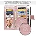 iPhone 7 Case, Vofolen 2 in 1 iPhone 7 Wallet Case Card Holder Slot Folio PU Leather Pocket Holster Detachable Magnetic Slim Cover Protective Hard Shell Wrist Strap Flip Case for iPhone 7 (Rose Gold)