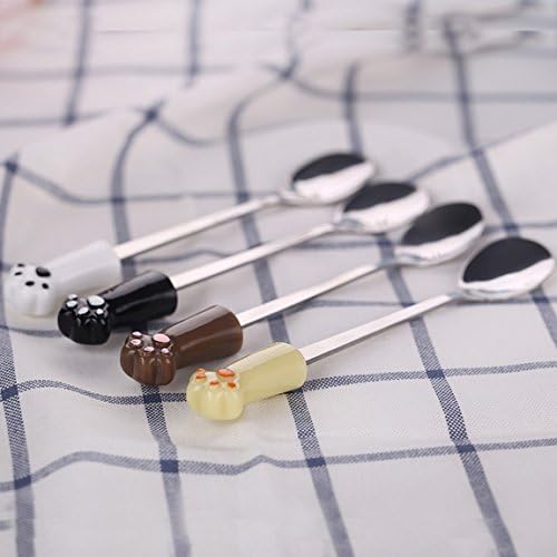 Angelice Home Cute Funny Paw Stainless Steel Spoons Set for Tea Coffee Dessert, Gift for Animal Lovers