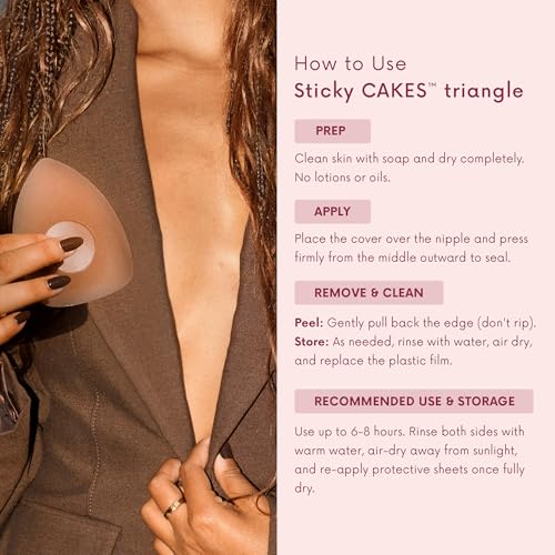 CAKES Body® Sticky Triangle Nipple Covers for Women - The Viral Sticky Boobs With an Adhesive-free nip nook™