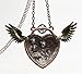 Gifts & Decors Steampunk Gearwork Angel Wings Heart Cupid Necklace Alloy Pendant Jewelry