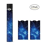 VAPOREYES JUUL Skin, 2-Pack | Stylish, Protective Wrap for Your JUUL | 2 Skins + 2 Alcohol Prep Pads (Galaxy)
