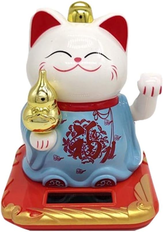 Lucky Cat, Cute Waving Money Cat Welcoming Fortune Symbol Figurine Paw-waving Fortune Cats Japanese Statue Decoration