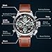 MEGALITH Mens Sports Watches Men Military Waterproof Big Face Analog Digital Designer Brown Leather Wrist Watch