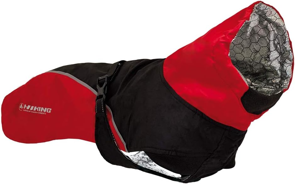 Cross Hiking Dog Coat, Waterproof for Dogs Thermoregulating Lining, Nanga Red, Size 35 cm - 194 g, Black/Red - Image 3