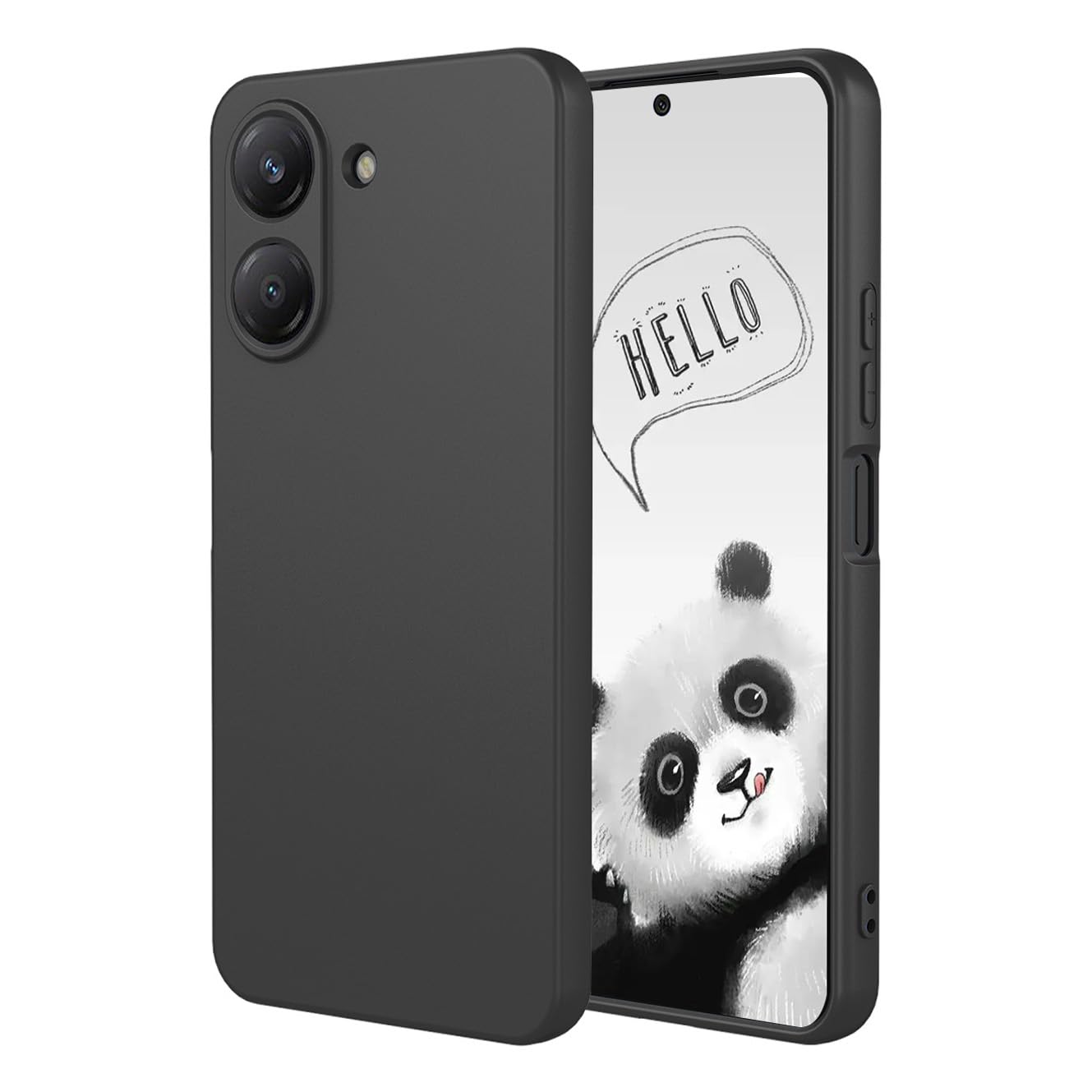 YUECXIN Case for Vivo Y28s 5G, Ultra thin Liquid Silicone Silky Soft Touch Cover, with Microfiber Lining Shockproof TPU Bumper Rubber Girls Women Case. Black