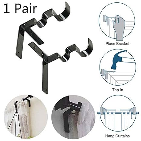 Aolvo Curtain Rod Holder Center Support Tap Right Into Window