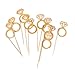 Bidlsbs Wedding Bridal Shower Cupcakes Toppers Glitter Mini Diamond Ring Cupcake Picks Gold Birthday Party Supplies,Set of 10