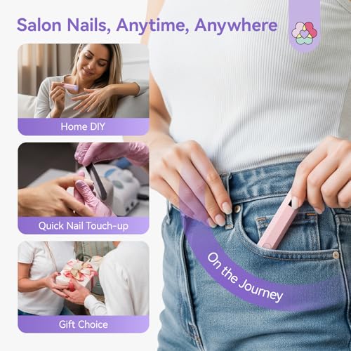 SAVILAND UV Nail Lamp, Flash Curing Nail Dryer with 2 Timers for Nail Art | LCD Display, Rechargeable Mini Gel Nail Lamp, Must‑Have for Nail Tech, Manicure & Pedicure Supplies, for Nail Salon Home Use