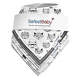Waterproof Babies Bandana Drool Bib Set of 4: Cute Bibs to Keep Baby Clothes Dry. Infants & Toddlers Burpy Wrap w/ Adjustable Snaps. All-In-One Newborns Gifts That Moms Love. Boys & Girls Burp Cloths