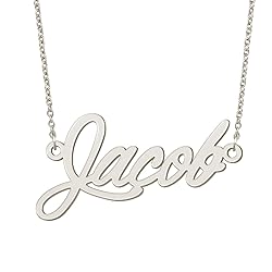 BYBWBL Jacob Name Pendant Necklace Silver Color
