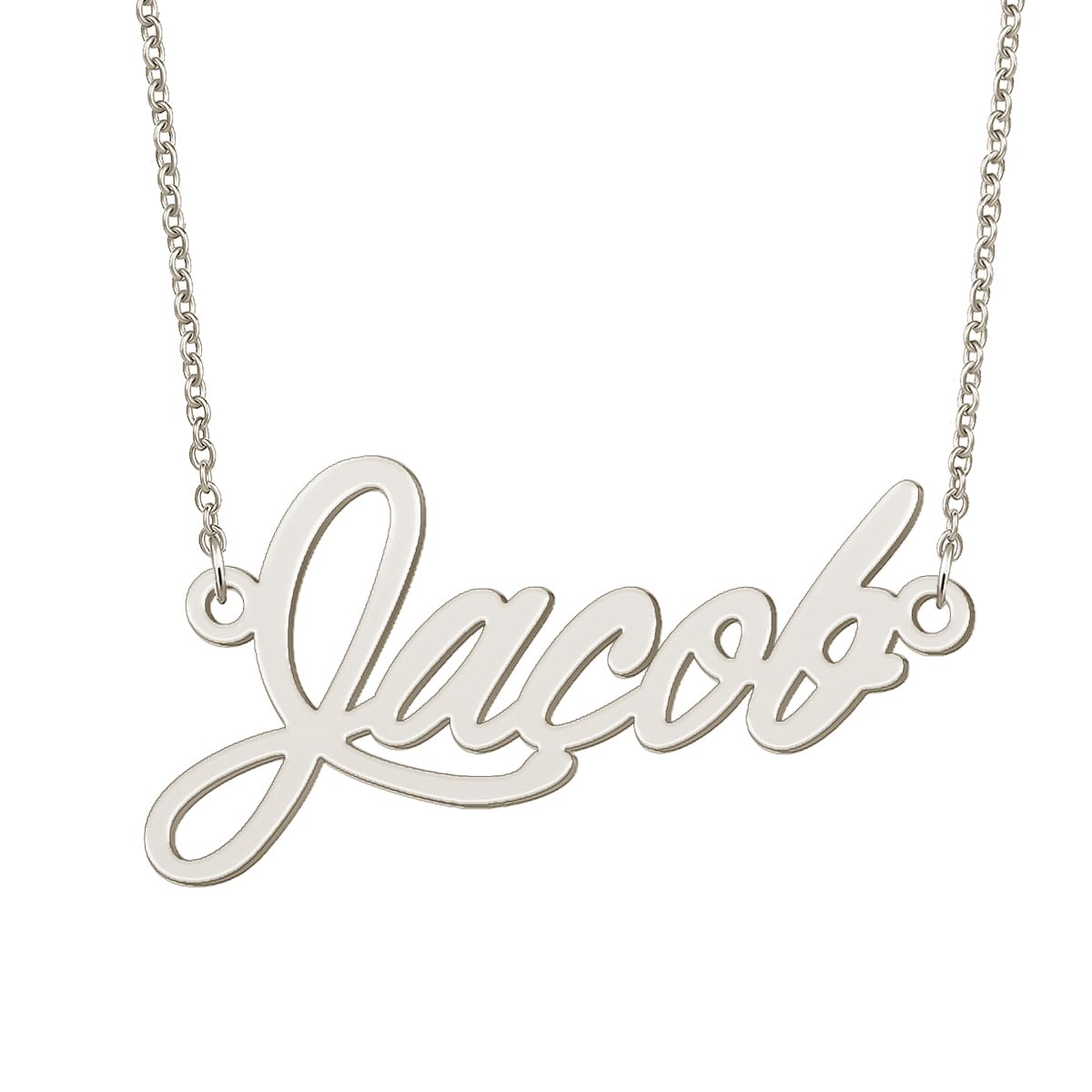 BYBWBL Jacob Name Pendant Necklace Silver Color