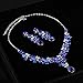 FAYBOX Glamorous Crystal Rhinestone Beading Necklace Earrings Wedding Jewelry Sets