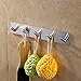 Kes Self Adhesive Hooks Rail Stainless Steel 5-Hook Rack Bath Towel Hook Sticky Bathroom Kitchen Towel Multi Hanger Brushed Finish, A7063H5-2