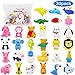 Pencil Erasers Zoo Animal Erasers -30 Pack Puzzle Erasers with Unicorn Pencil Bag Easter Party Favors for Kids, Games Prizes, Carnivals and School Supplies Easter Gifts for Girls