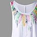 Oksale® Women Summer Loose Leisure Plus Size Feather Print Asymmetric Sleeveless Tunic Vest Top (White, XXL)