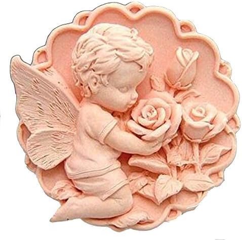 Angel embracing the handmade soap silicon mold rose (Angel 1)