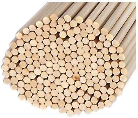 Pack of 100 Round Hardwood Dowel Rods 1/4" Dia x 36" Long 7304U C.C. Light Green
