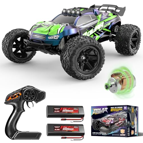 Womaqu Large Scale Adult Remote Control Car 1:10 46cm, RC Truck 2WD RWD Electric 45km/h with 2 Batteries 2600mAh, Off-Road RC Car for Children and Adults