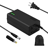 54.6V 3A / 5A Super Fast Charger for 48V Lithium Battery,No Adapter,7 Types of Plugs to Choose from,More Secure.Compatible with Most Plugs. with Cooling System (DC5.5x2.1mm plug-3A)