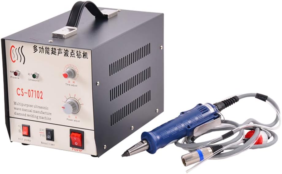 Hanchen Ultrasonic Drilling Machine Setter DS-07102-B Hot Fix Crystal Studs with High Efficiency For Crystal/Glass/Agate/Jade/Emerald/Ceramics Hole Diameter From SS6 to SS40 (220V)
