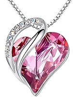 Leafael [Presented by Miss New York Infinity Love Made with Swarovski Crystals Red Amethyst Heart Pendant Necklace, Silver-Tone, 17&quot;+2&quot;, Nickel/Lead/