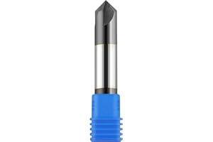 GENERIC 1/2in Solid Carbide End Mill,Chamfer Mill-Double End,4 Flutes,90° Chamfer Angle,AlTiN Coated Bits Tool for Medium Hardness Steel, Brass, Iron