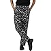 JXH Chef Uniforms men's white kitchen ware printed 100% cotton chef pants,Black,US:XXL