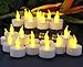 Flameless Tealight Battery Operated Candles - 24 Yellow Flickering Faux Tealights, Battery Operated Electric Lights, Fake Votive candle Light for Decorations, Luminary Bags and Parties by LED Lytes
