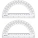 Plastic Protractor Math Protractors 180 Degrees, 6 Inch, Clear, Pack of 2 primary