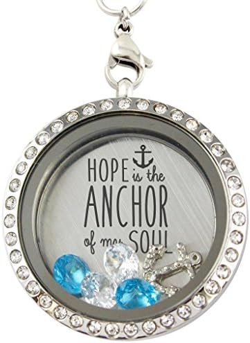 Hope Is The Anchor Christian 30 mm Floating Charm Locket on 30-inch Necklace