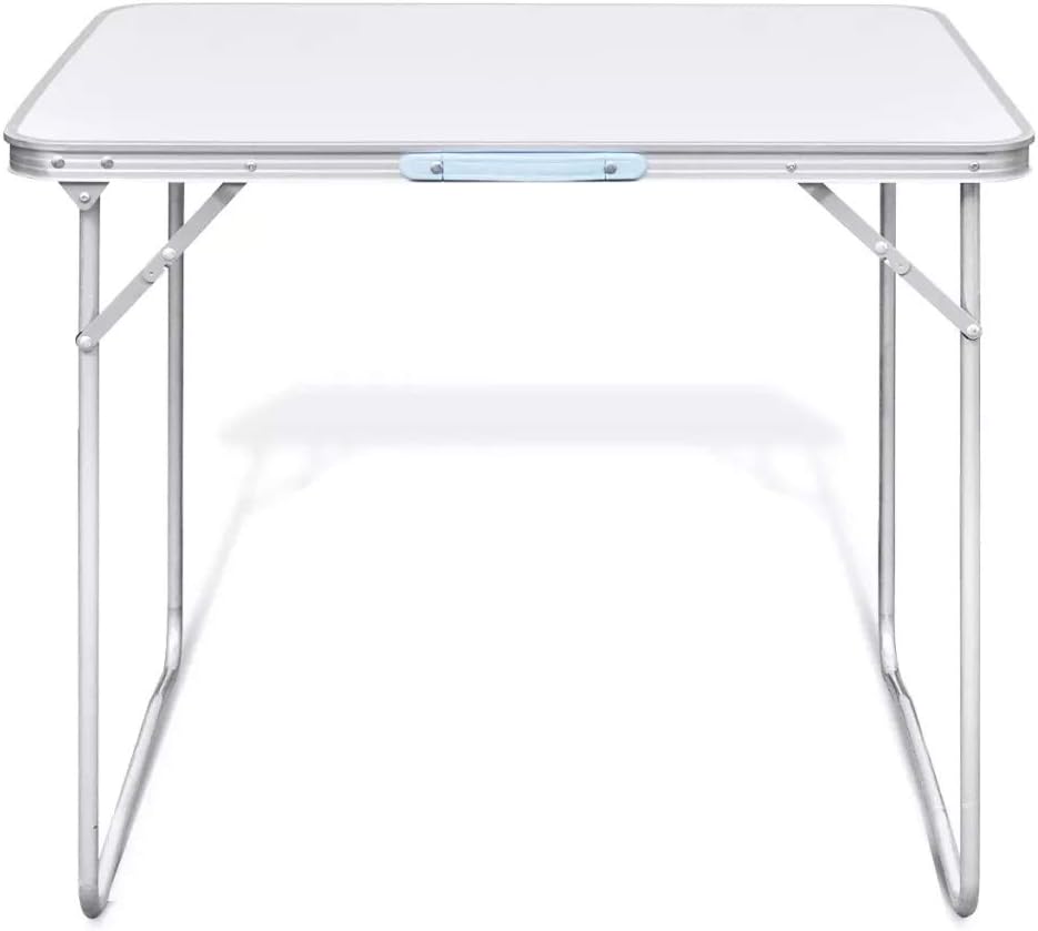Folding Camping Table, Portable Extendable Design Table with Carrying Handle, Durable Aluminium Lightweight for BBQ Kitchens Patios Gardens Outdoor 80 x 60 x 70 cm
