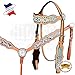 HILASON Western Horse Headstall Breast Collar Set Tack American Leather Turquoisethumb 1