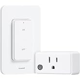 TREEWELL Remote Control Outlet with Wireless Wall Switch, 200FT Long Range | Mini Electrical Outlet Plug, 15A/1875W High-Power for Lamps, Lights, Household Appliances, ETL &amp; FCC Listed, Pre-Programmed