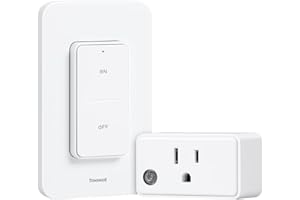TREEWELL Remote Control Outlet Wireless Wall Switch, 200FT Long Range RF Remote Light Switch, Mini Electrical Outlet Plug, 15A/1875W High-Power for Lamps, Lights, Household Appliances, ETL Listed