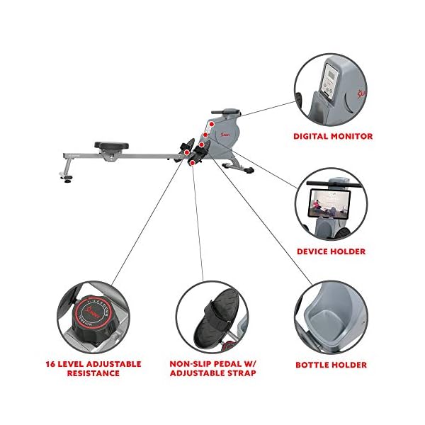 Sunny-Health-Fitness-Space-Efficient-Convenient-Magnetic-Rowing-Machine--SF-RW5987 Sunny Health & Fitness Space Efficient Multi-Function Magnetic Rowing Machine