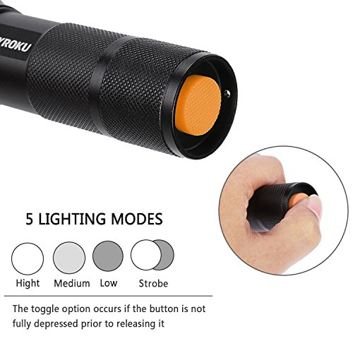 Flashlights, SKYROKU 2 Pack Portable Ultra Brightest Handheld LED Flashlight Waterproof Led MINI Flash light for Hiking, Camping and Riding(New Version)