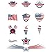 Fourth of July Tattoos 144 Pack Independence Day Patriotic Party Accessories, including 72 Glow In The Dark Tattoos