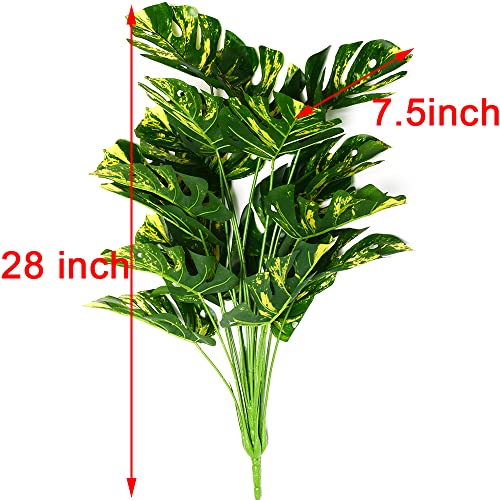 Artificial Fake Palm Leaves Plants Faux Fake Monstera Turtle Leaf