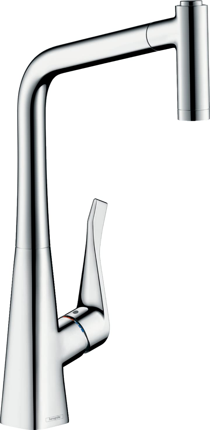 hansgrohe Metris M71 Kitchen Tap 320 with pull-out spray, 2 spray modes, chrome, 14820000
